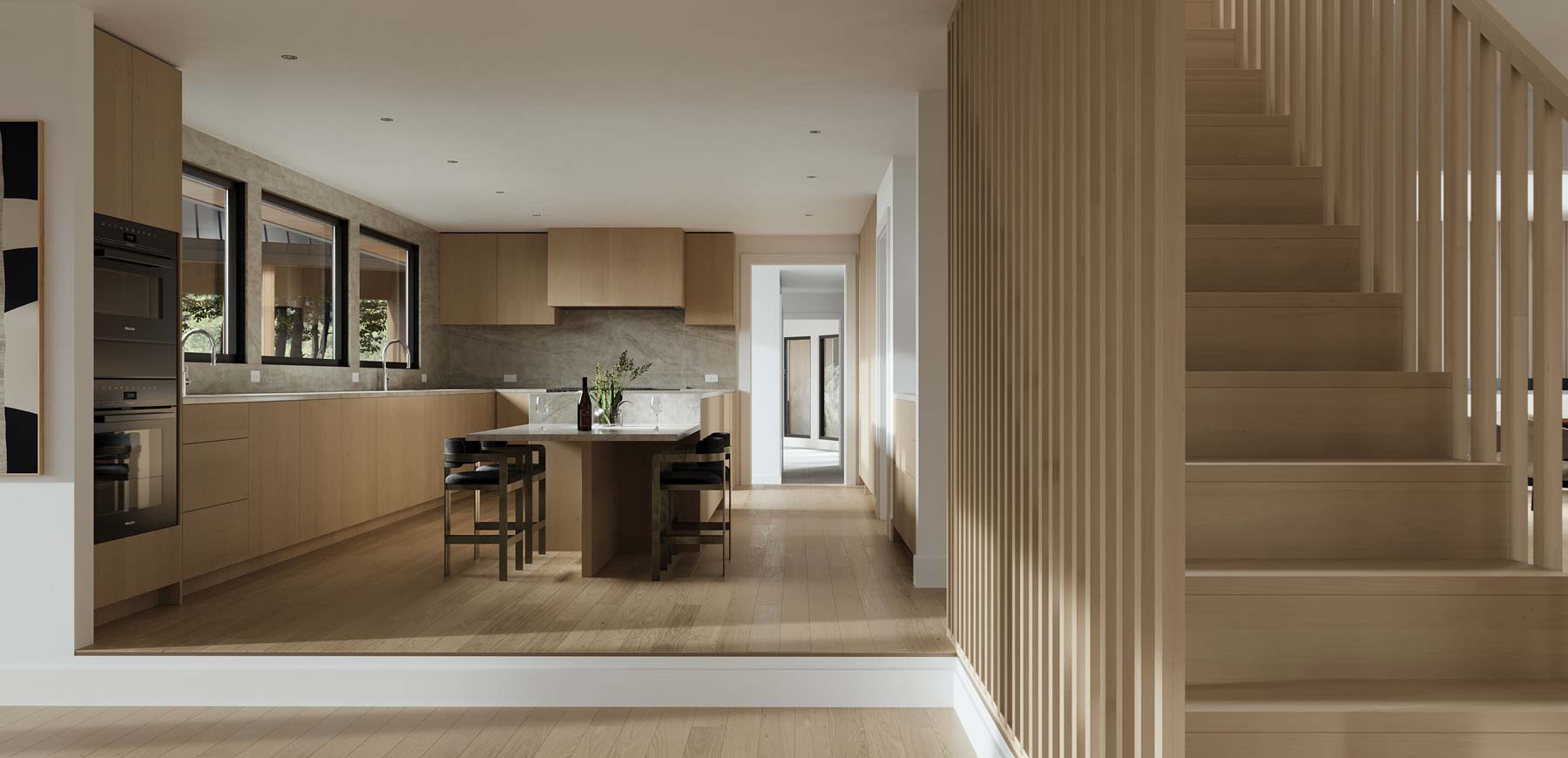 light wood modern kitchen design in custom new york home interior renovation