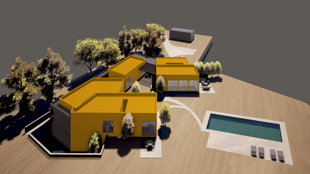 architectural diagram of detached homes in single compound