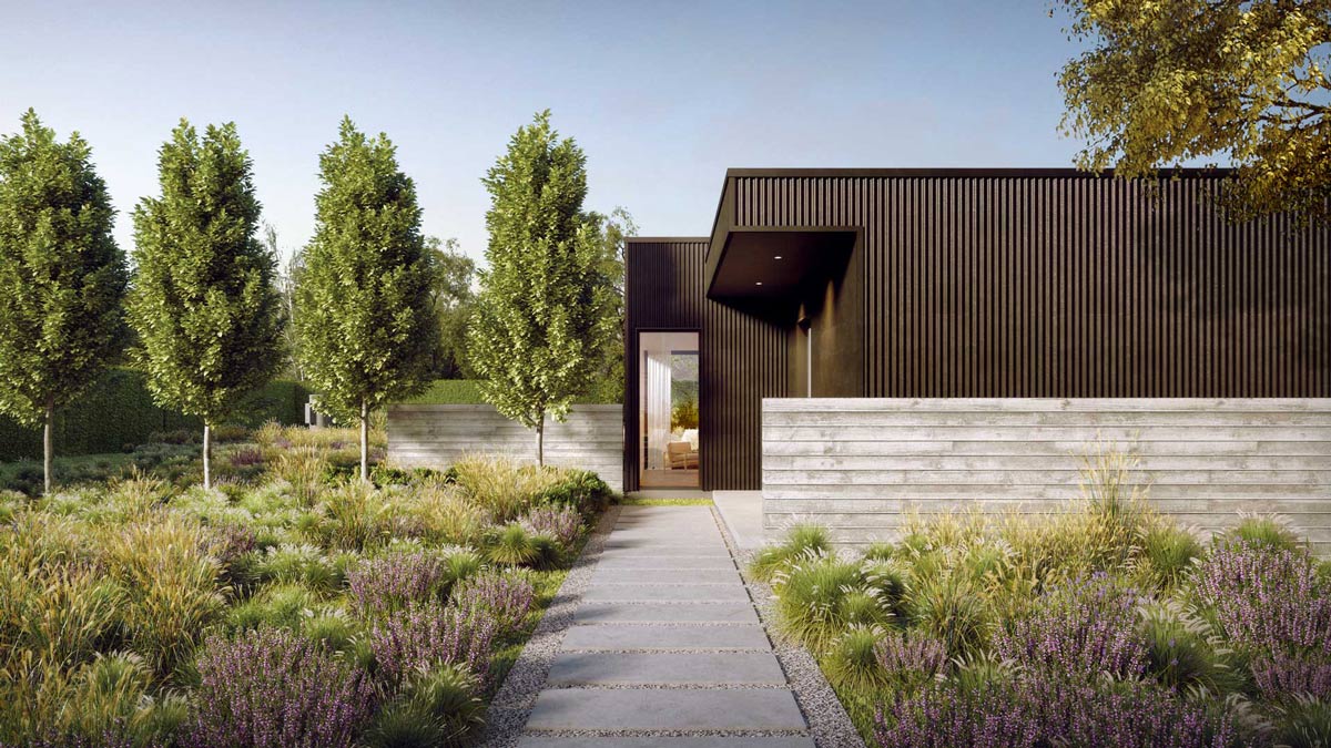 black metal siding on hamptons modern family home