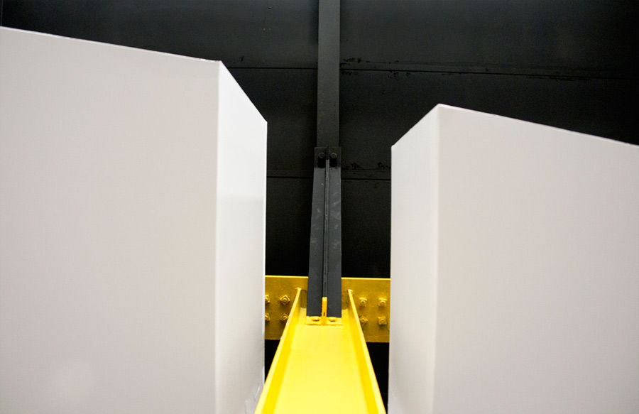 Twisted Ceiling Plane and Exposed Steal Structure