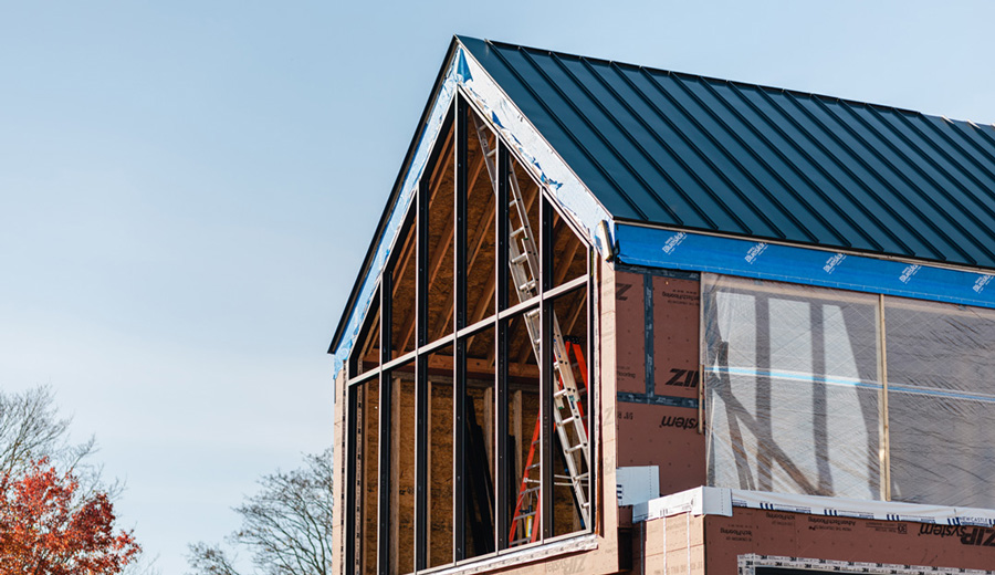 hamptons modern farmhouse architectural construction progress