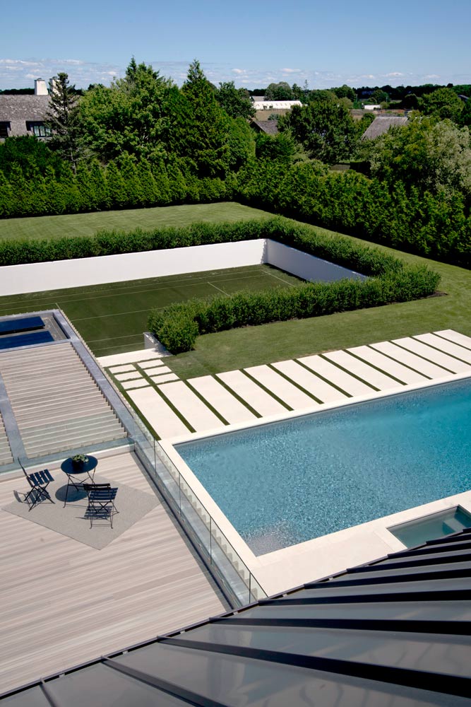 hamptons modern home design with farmhouse roofdeck pool and private tennis court