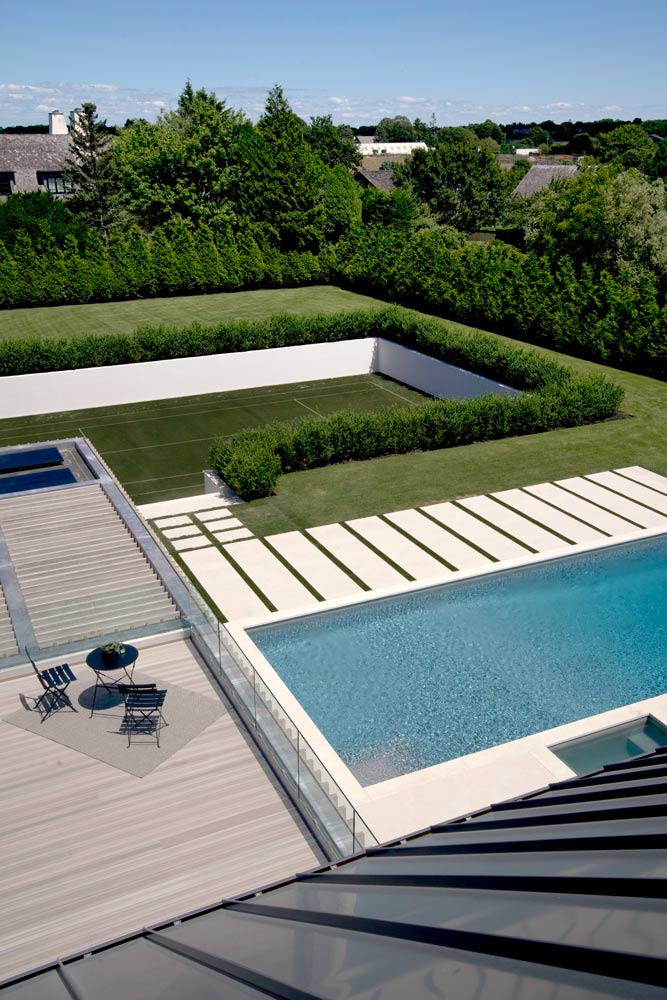 hamptons modern home design with farmhouse roofdeck pool and private tennis court