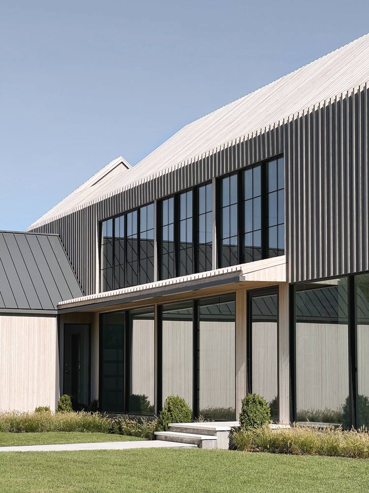 wood clad modern farmhouse roof architecture hamptons