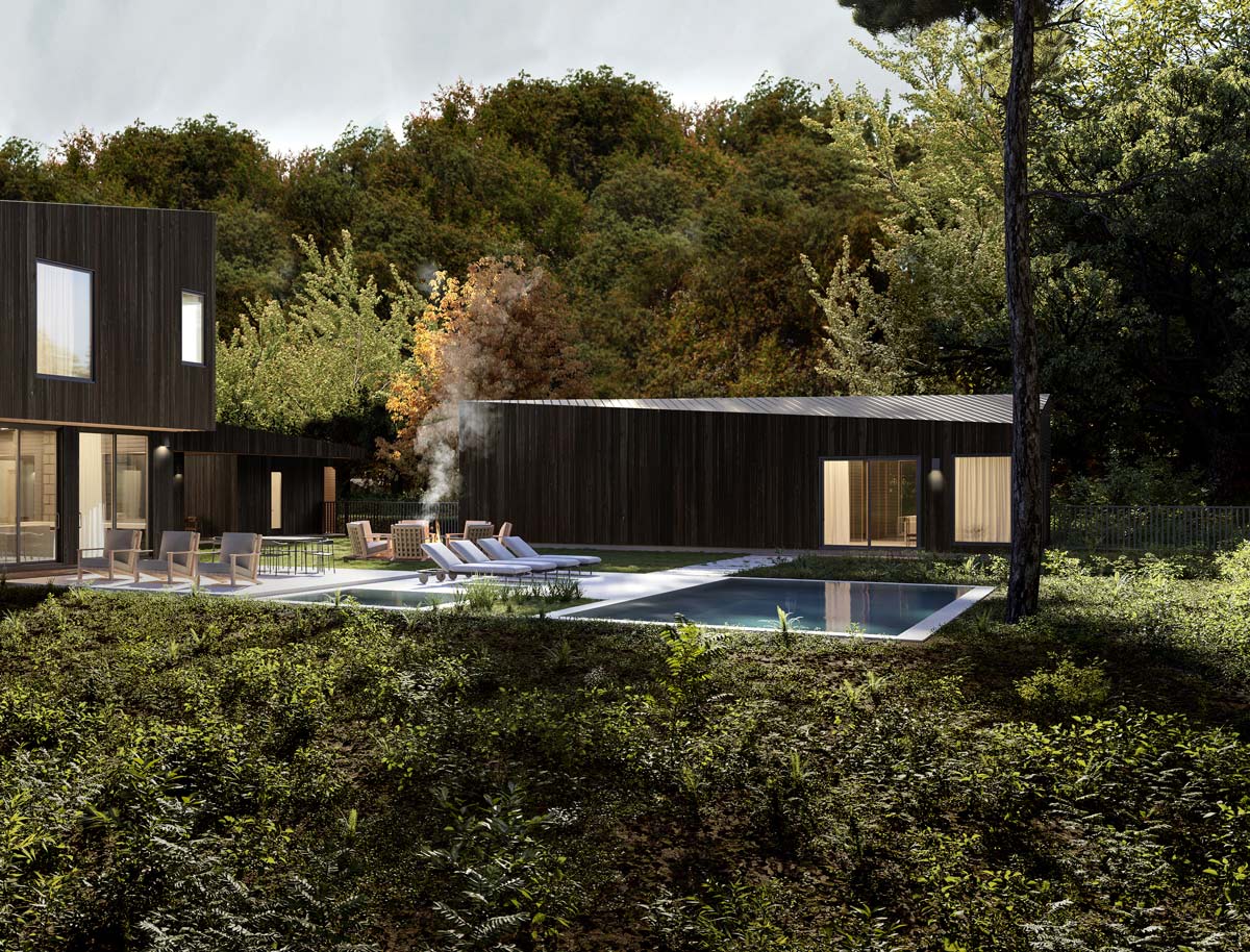 ADU / Detached Rental Property in a modern mountain home by The Up Studio.