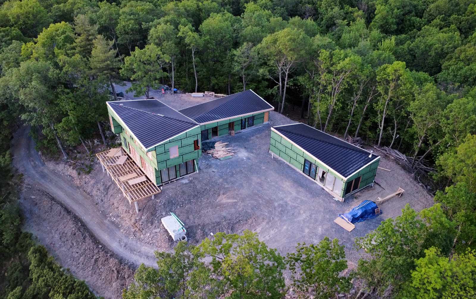 hudson valley modern home architecture under construction