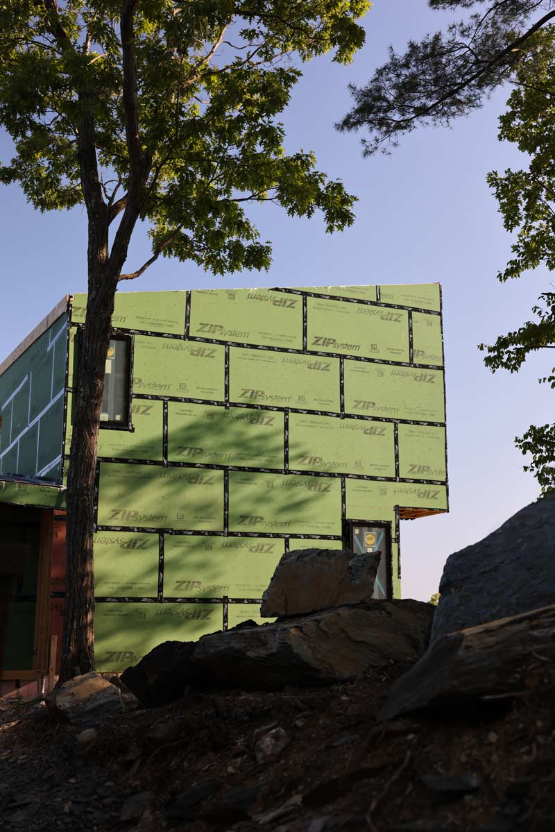 hudson valley modern home architecture under construction