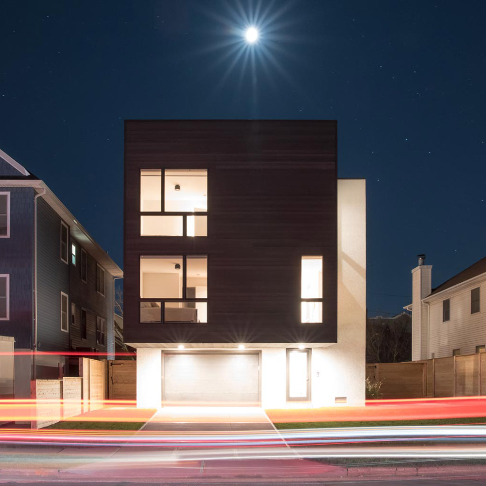 Long Beach NY Modern Home Architectural Night photography
