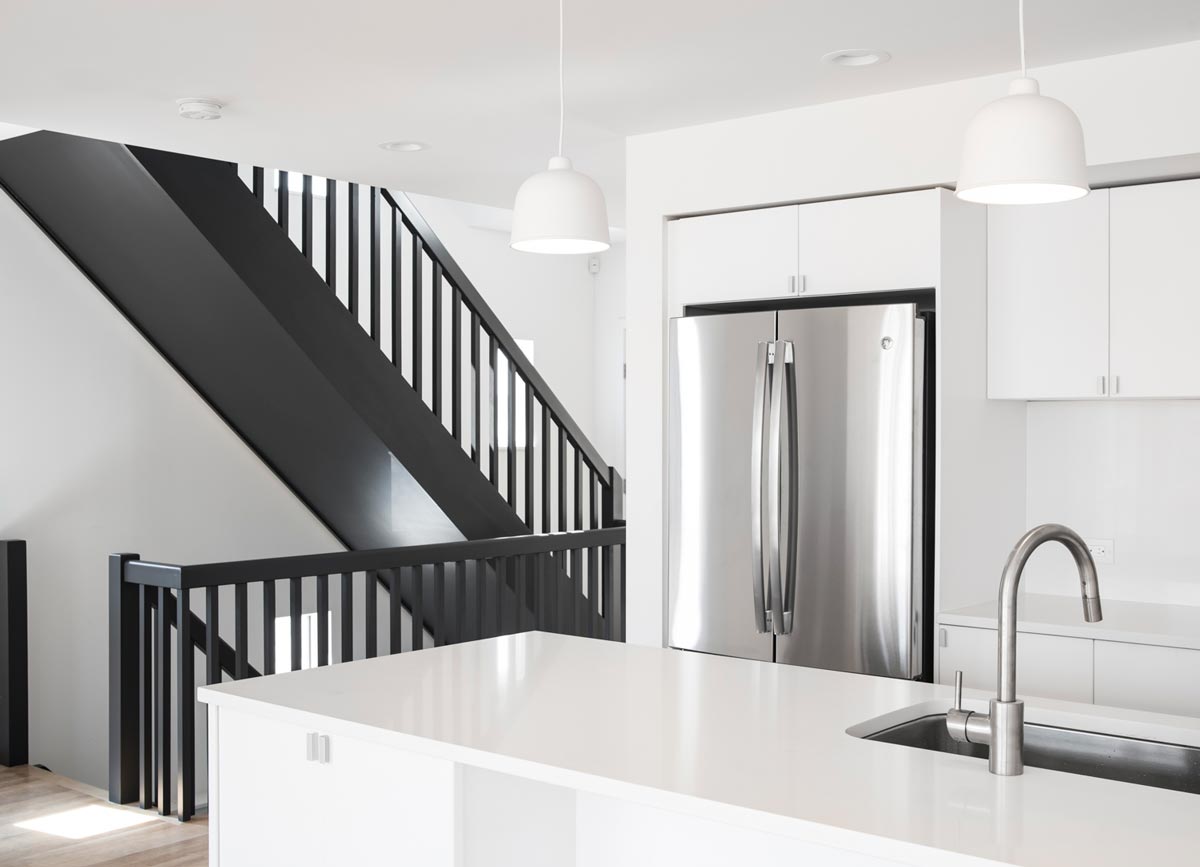 Minimal Modern White Kitchen Interior Architecture on Long Island NY