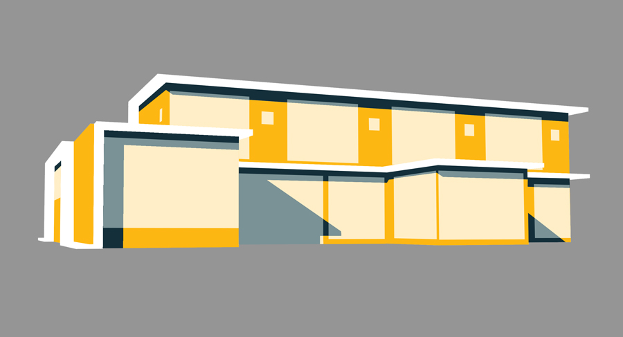 Sustainable Long Island Architecture Diagram showing passive heating strategy for New York winters